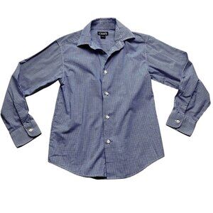 Chaps Boys Blue and White Plaid Button Down Shirt Size 8 Years